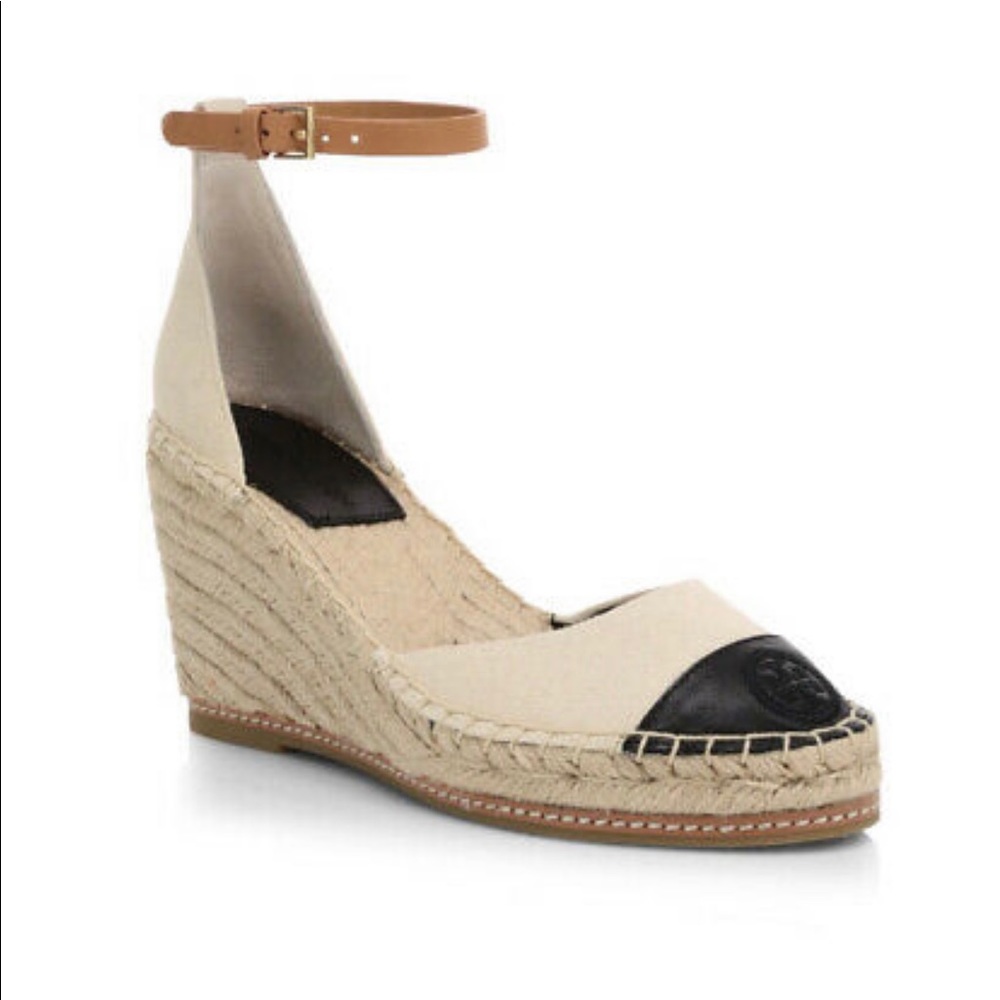 TORY BURCH COLOR-BLOCK ESPADRILLE WEDGE